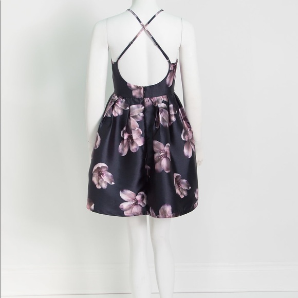Mini Black Floral Dress - Picture 4 of 4